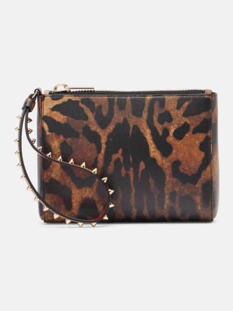 Christian Louboutin Cabata Small leopard-print leather pouch