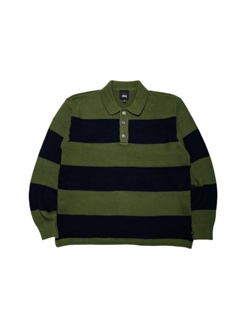 Stüssy Stüssy Pique Knit Stripe Rugby Olive