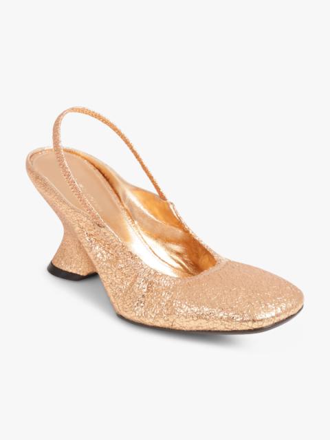 Dries Van Noten METALLIC CLOSED TOE 75MM SLINGBACK HEEL | SALMON