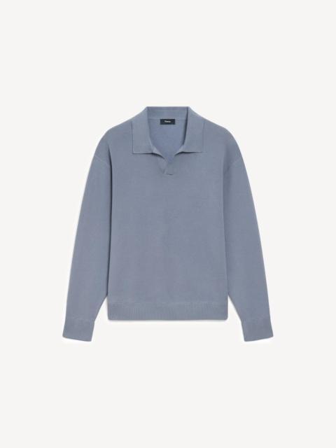 Theory Open Collar Sweater in Light Bilen