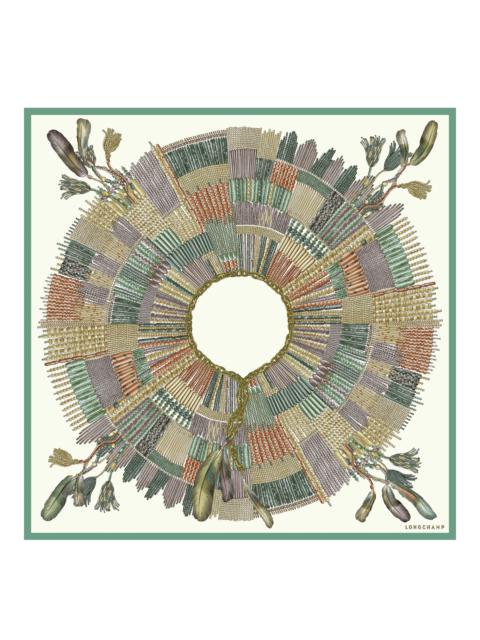 Longchamp Collier Massaï Silk scarf 90 Khaki - Silk