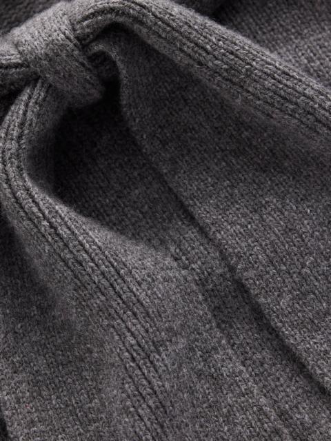 BODEN Lydia Tie Neck Knitted Sweater-Charcoal Melange