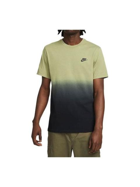 Nike Men's Nike Logo Printing Gradient Casual Sports Short Sleeve Wild Green T-Shirt DR7824-334