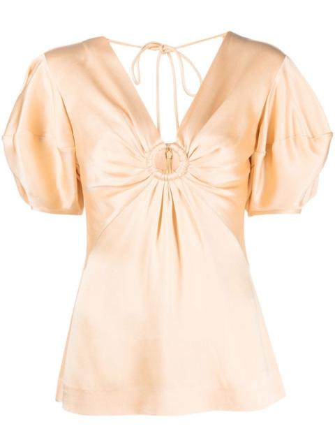 Stella McCartney puff-sleeve ruched blouse