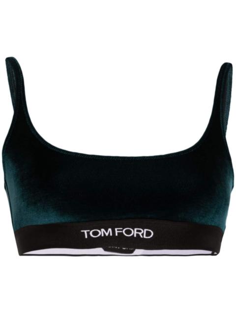 TOM FORD logo-underband crop top