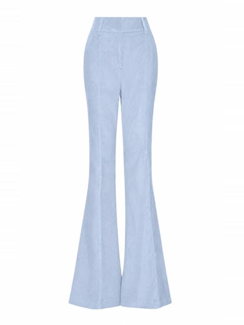 GABRIELA HEARST Ianthe Flare Pant in Light Blue Sea Island Cotton Corduroy