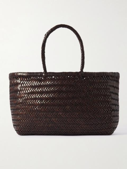 DRAGON DIFFUSION Bamboo Triple Jump woven leather tote Dark brown