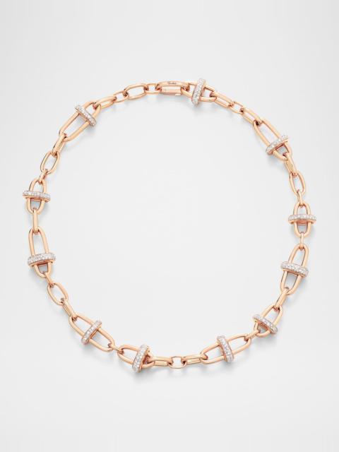 Pomellato Iconica 18K Rose Gold Diamond Banded Chain Necklace