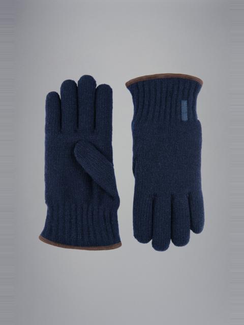 Paul & Shark RE-WOOL GLOVES WITH SUEDE DETAILS