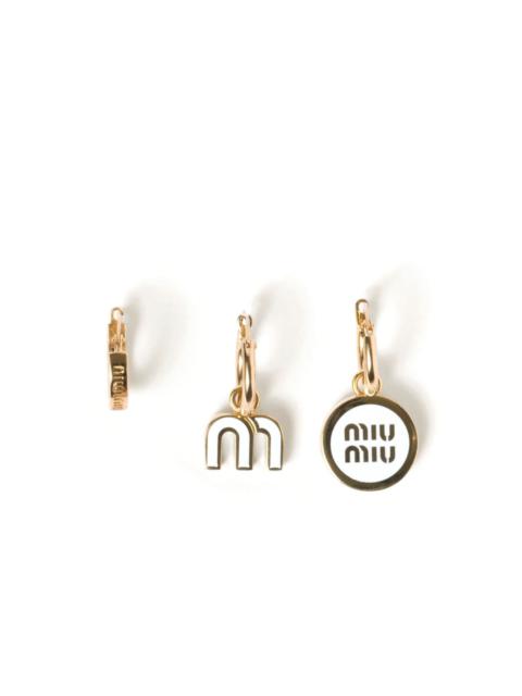 Miu Miu enamel hoop earrings (set of three)