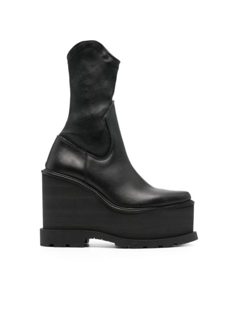 sacai 140mm leather wedge cowboy boots