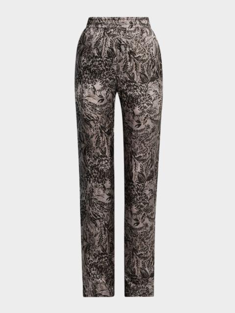 Golden Goose Golden Floral Viscose Twill Pants