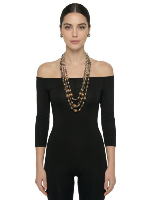 NORMA KAMALI MIRIAM HASKELL LAYERED BEADED NECKLACE AND EARRING SET