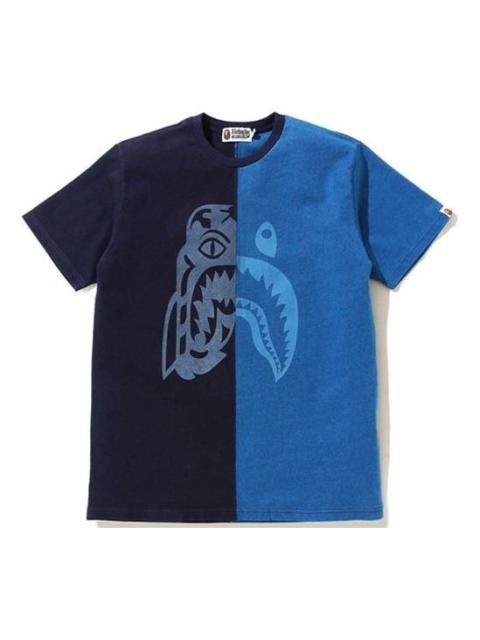 A BATHING APE® A Bathing Ape Half Tiger Shark Tee 'Blue' 1G20-109-022