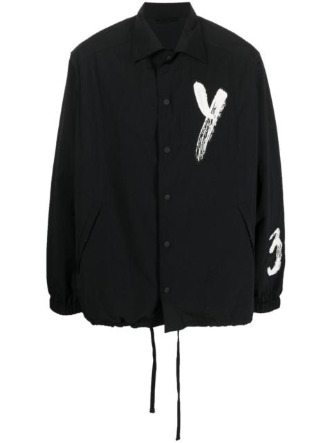 logo-print shirt jacket