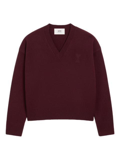 AMI Paris Ami De Coeur V-Neck wool sweater