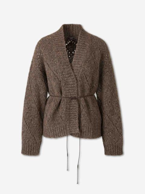 PESERICO OPENWORK SEQUIN CARDIGAN