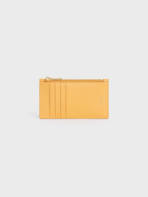 CELINE ZIPPED COMPACT CARD HOLDER IN GRAINED CALFSKIN
