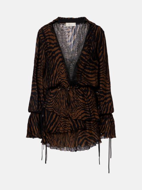 Blumarine Zebra-print chiffon mini dress