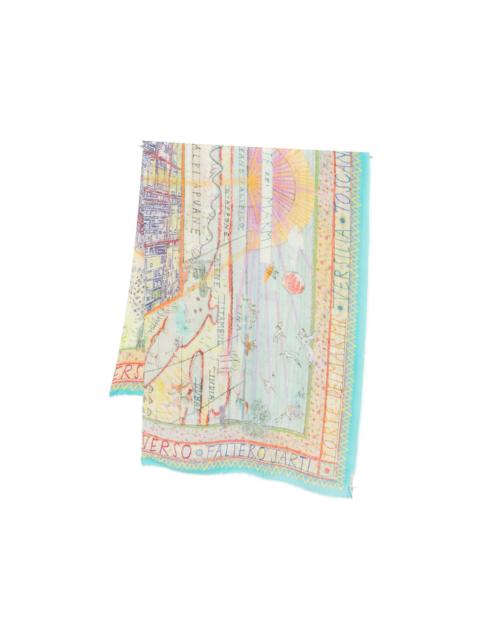 Faliero Sarti New Forte Dei Marmi fringed printed scarf