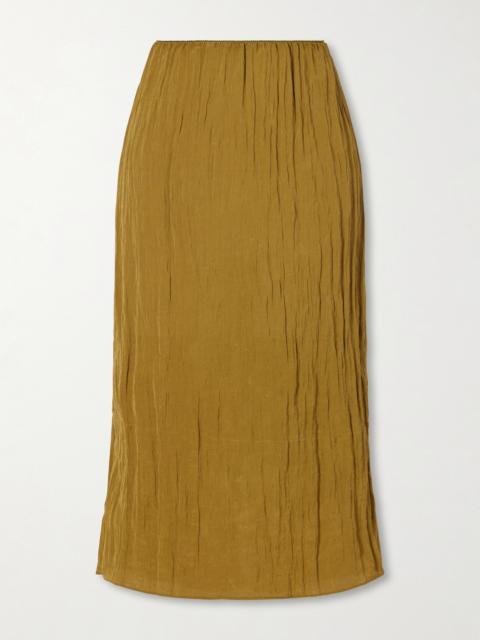 Tibi Crinkle Charmeuse Midi Skirt