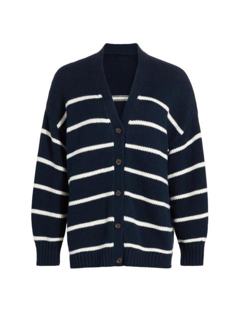 Jenni Kayne Women's Chloe Striped Cotton Cardigan - Navy Ivory Stripe