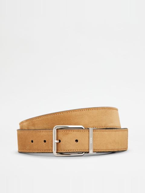 Tod's REVERSIBLE BELT IN LEATHER - BEIGE, BLACK