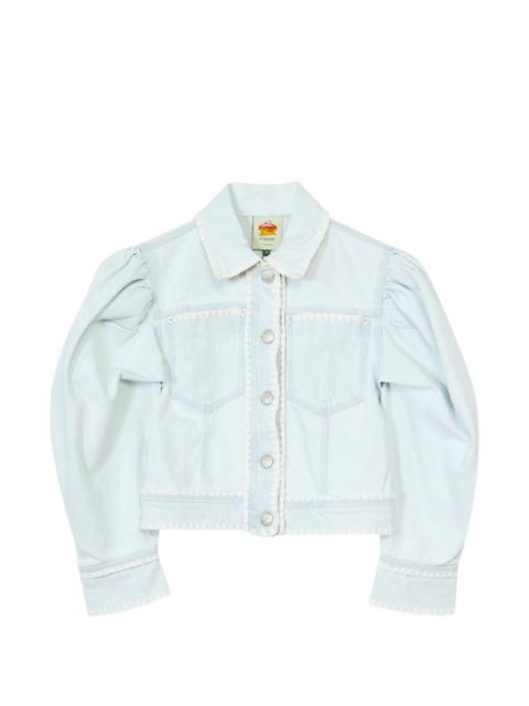 FARM RIO puffed sleeves trim jacket
