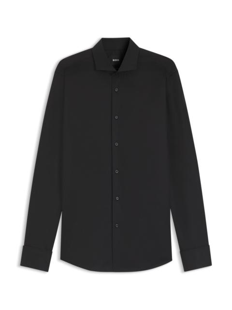 BOSS REGULAR-FIT SHIRT IN STRUCTURED ITALIAN COTTON