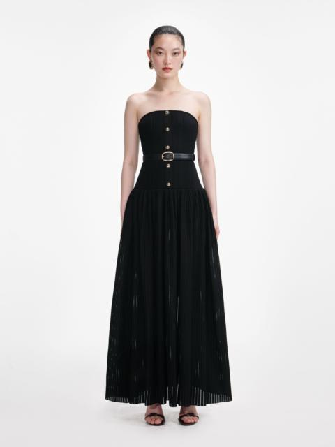 self-portrait Black Bandeau Knit Maxi Dress