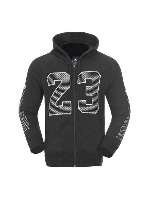 Jordan Men's Air Jordan Numeric Printing Zipper Sports Jacket Black 872855-010