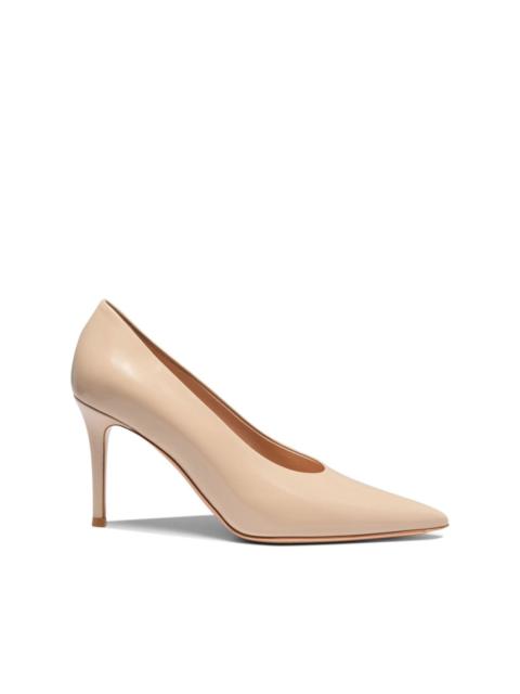 85mm pointed-toe leather pumps