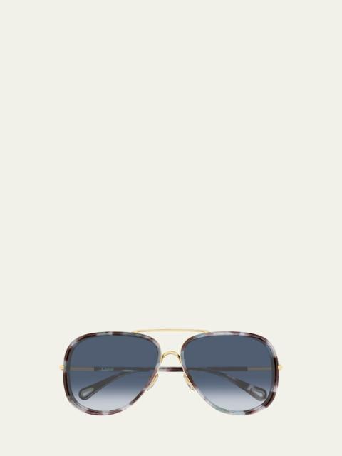 Chloé 53mm Gradient Aviator Sunglasses