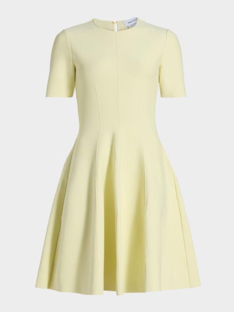 Alexander McQueen Seamed Short-Sleeve Mini Dress