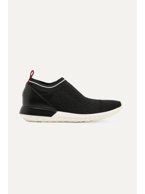 Moncler Giroflee Leather-paneled Stretch-knit Slip-on Sneakers