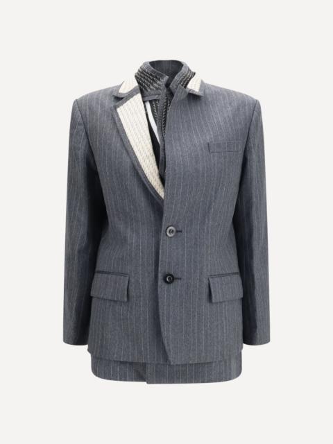 sacai Pinstripe single breasted Jacket