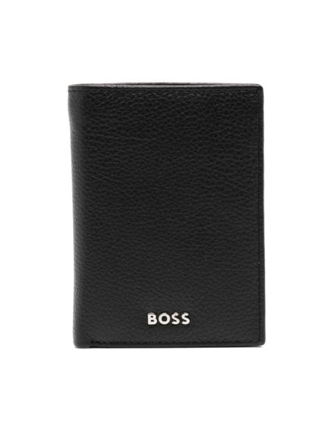 BOSS logo-plaque leather wallet