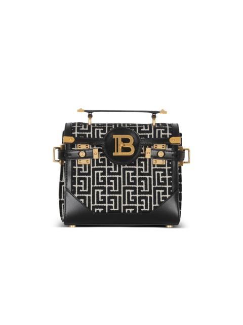 Bicolor jacquard B-Buzz 23 bag with black leather panel