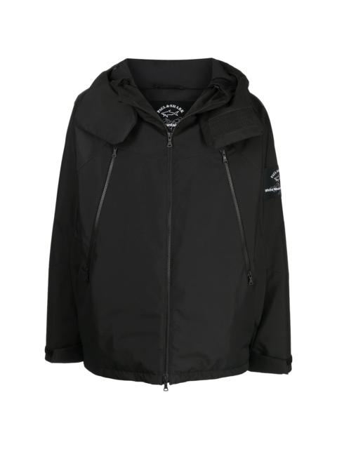 White Mountaineering logo-patch hooded jacket