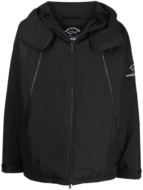 White Mountaineering logo-patch hooded jacket