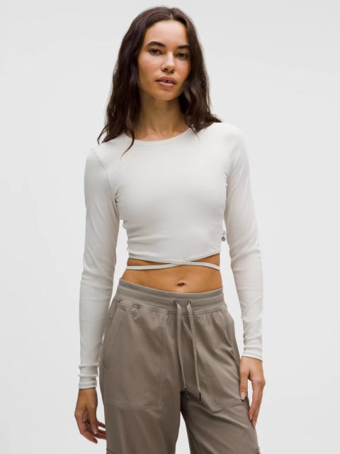 lululemon Logo Charm Ribbed Waist-Tie Long-Sleeve Shirt