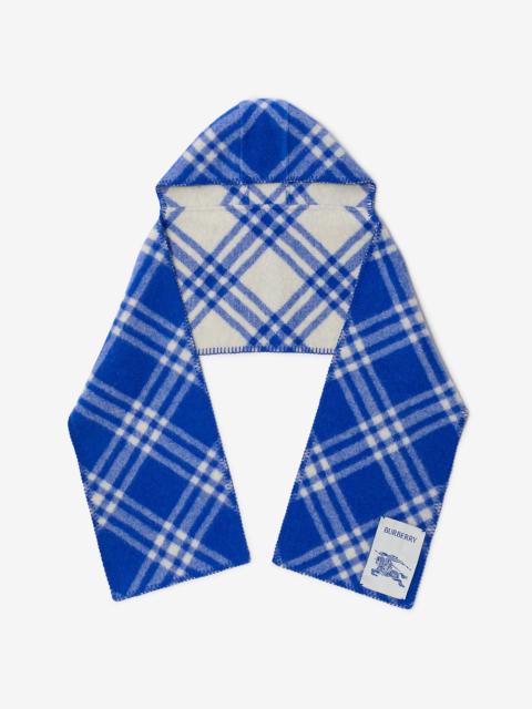 Burberry Check Wool Hooded Scarf