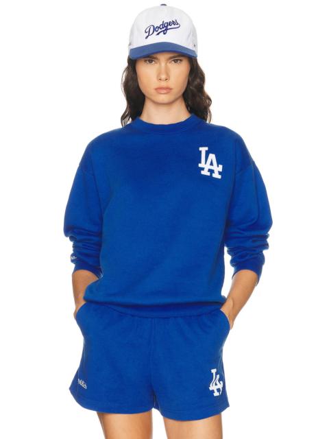 Sporty & Rich x Dodgers LA Serif Crewneck Sweatshirt