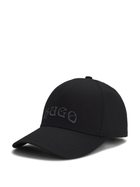 HUGO COTTON-TWILL CAP WITH METALLIC-EFFECT EMBROIDERED LOGO