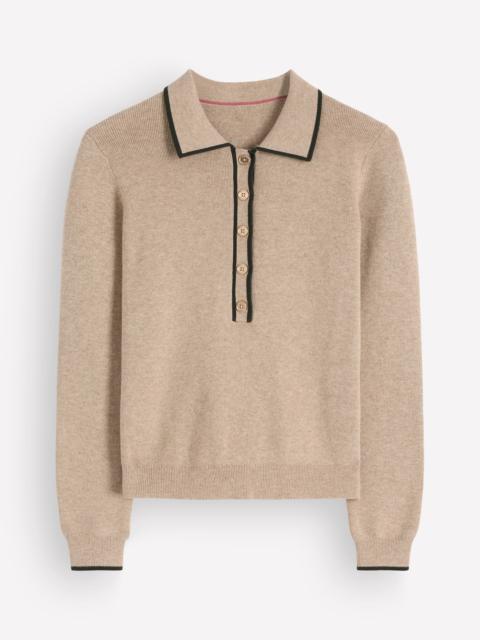 BODEN Liz Henley Sweater-Chinchilla Melange