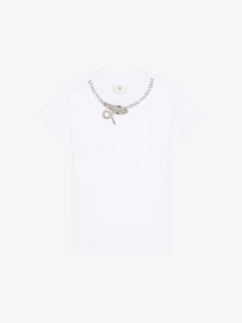 Givenchy SLIM FIT T-SHIRT IN COTTON WITH CRYSTALS SNAKE
