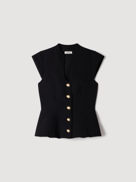 Sandro BUTTONED PEPLUM TOP
