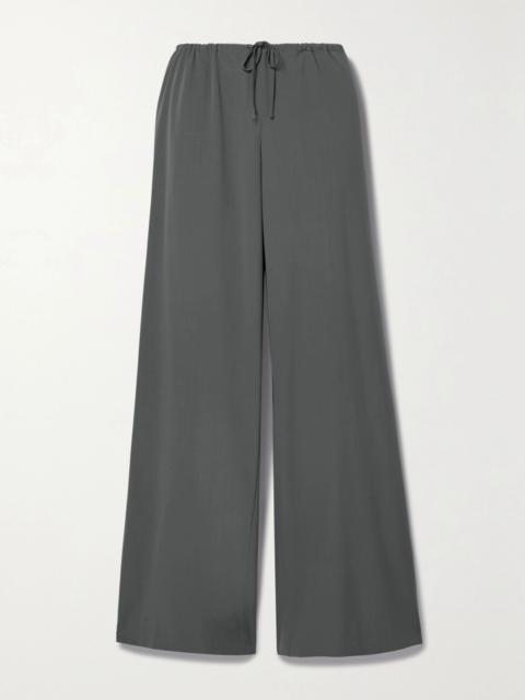 The Row Barrie wide-leg wool-crepe pants Gray