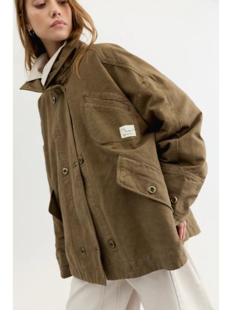 FREE PEOPLE We The Free Collins Washed Canvas Funnel-Neck Jacket