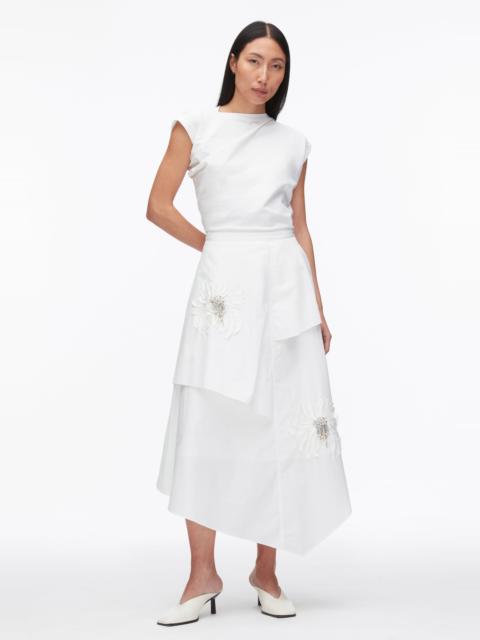3.1 Phillip Lim Layered Skirt with Floral Appliqué